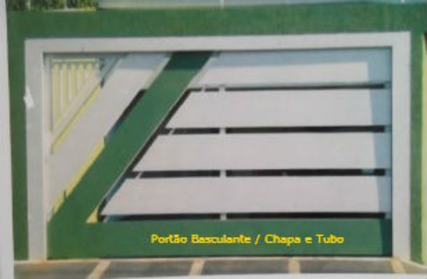 Portão-Basculante-Automático Portão de Chapa